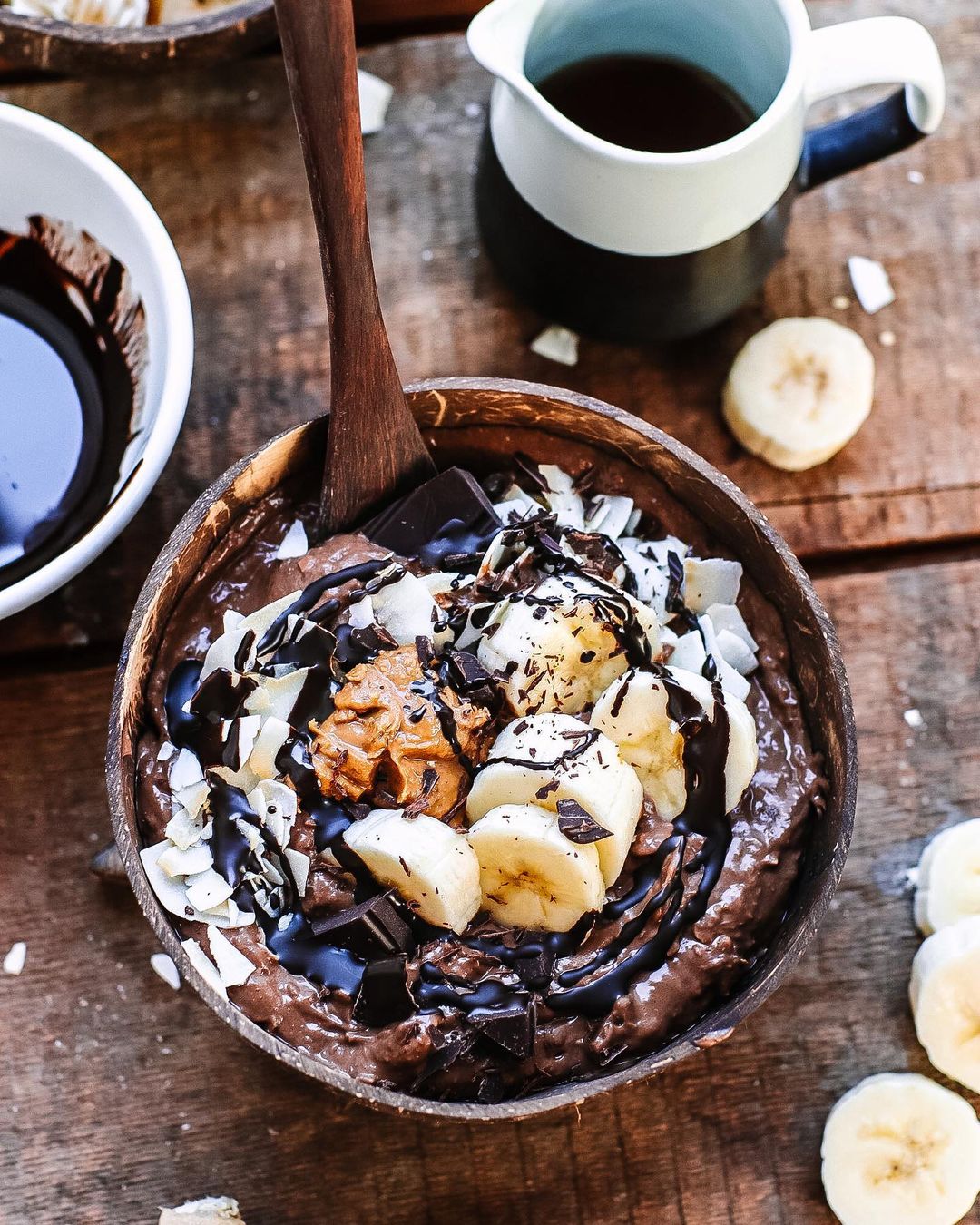 Cacao Coconut and Peanut Butter Smoothie Bowl
