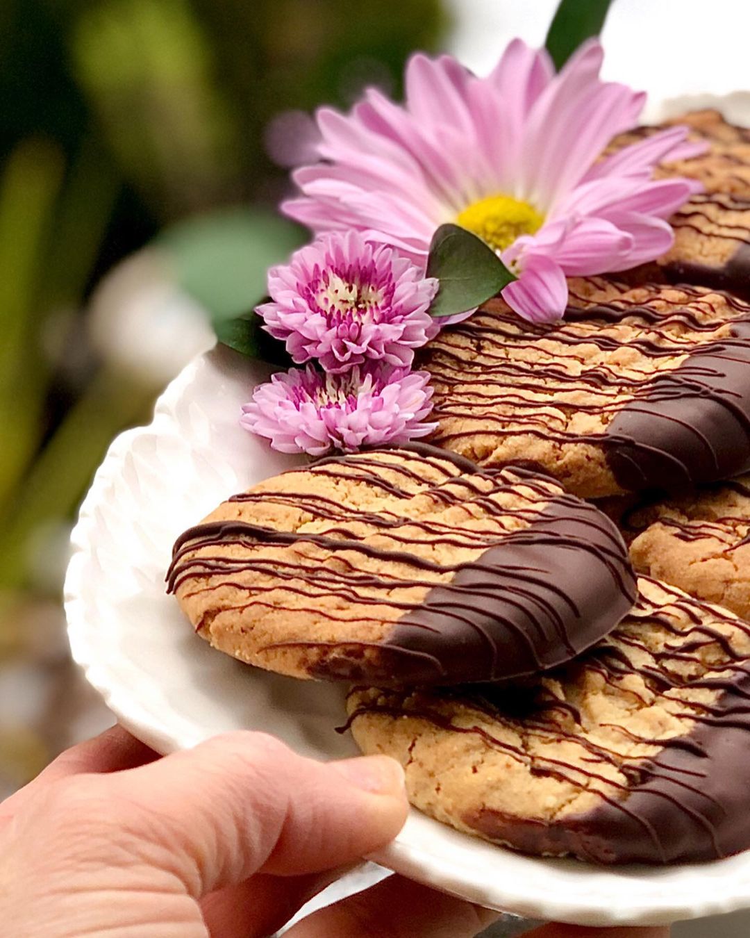 Peanut Butter Cookies with Chocolate
