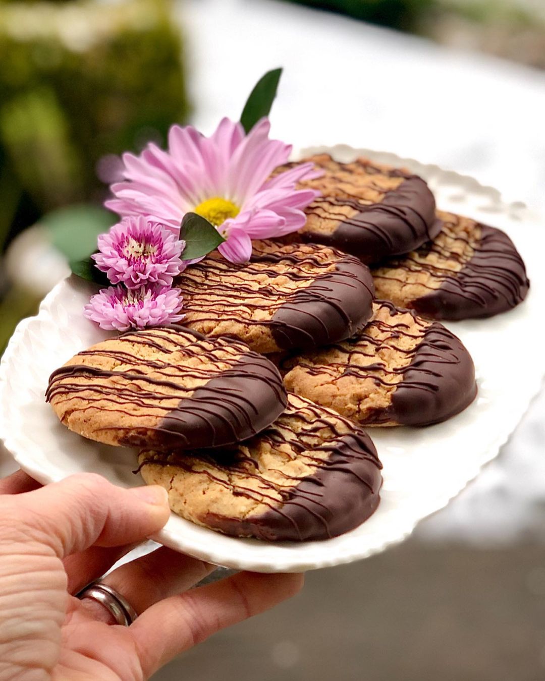 Peanut Butter Cookies with Chocolate