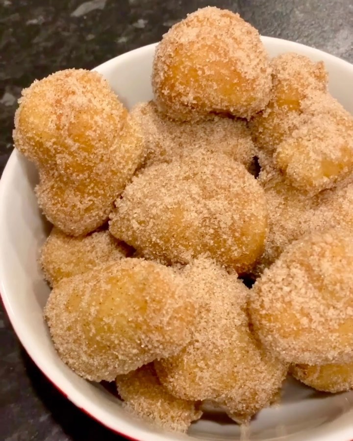 Zeppole Italian Donuts with Cinnamon Sugar Coating
