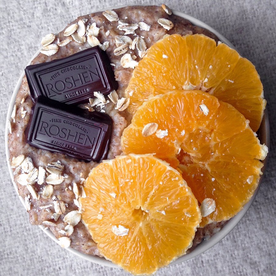 Orange Chocolate Oatmeal Breakfast Bowl