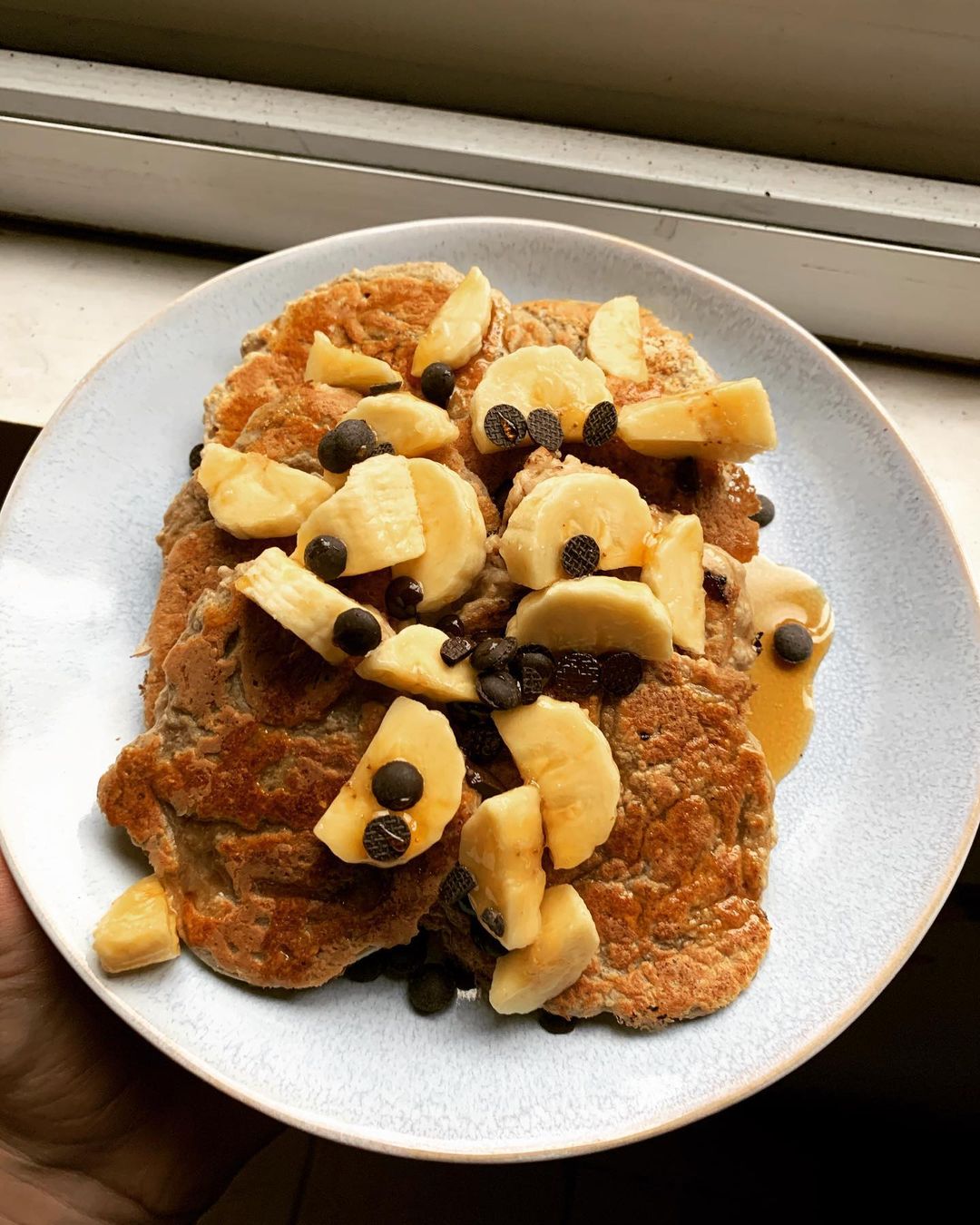 Banana Oat Protein Pancakes for Breakfast