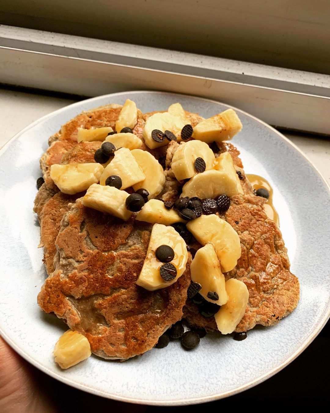 Banana Oat Protein Pancakes for Breakfast