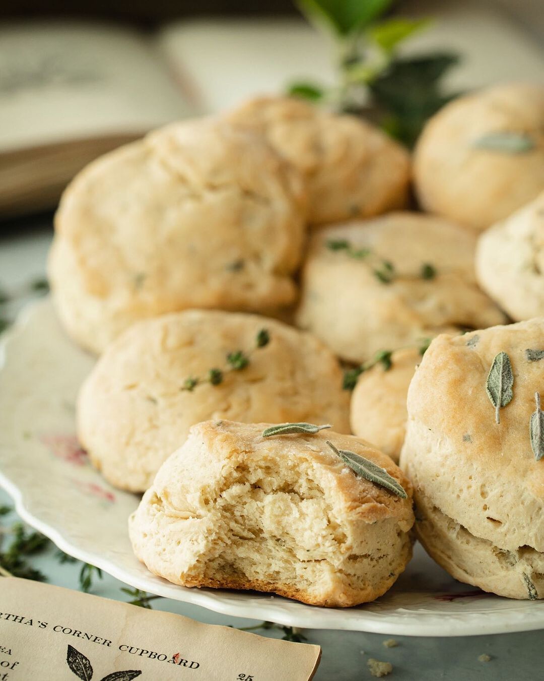 Herbed Vegan Biscuits with Maple Garnish