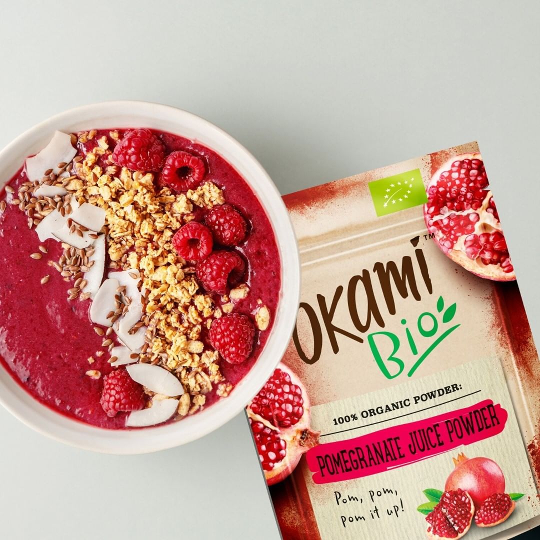 Delicious Okami Pomegranate Smoothie Bowl