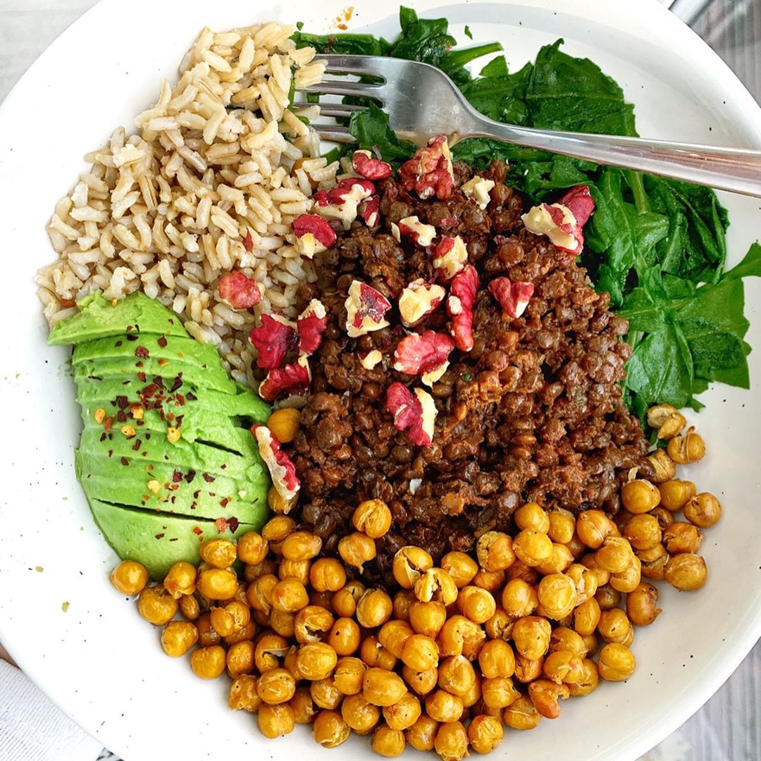 Tomatoey French Lentil and Chickpea Bowl