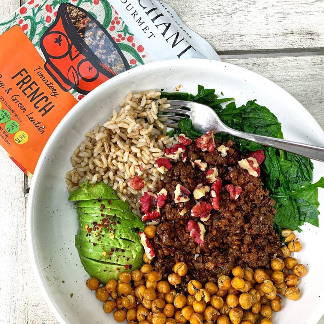 Tomatoey French Lentil and Chickpea Bowl
