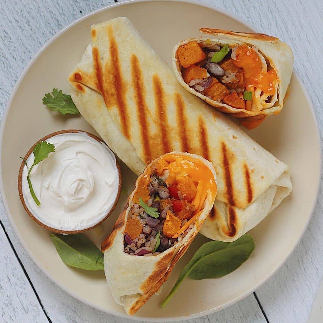 Black Bean and Butternut Squash Burritos