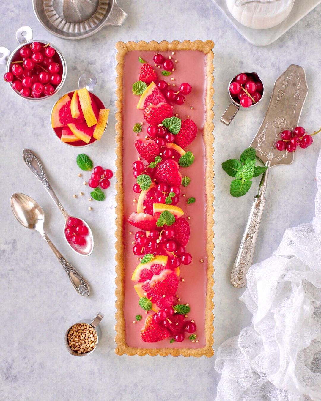 Homemade Hibiscus and Grapefruit Tart