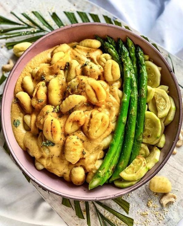 Crispy Gnocchi with Butternut Alfredo Sauce