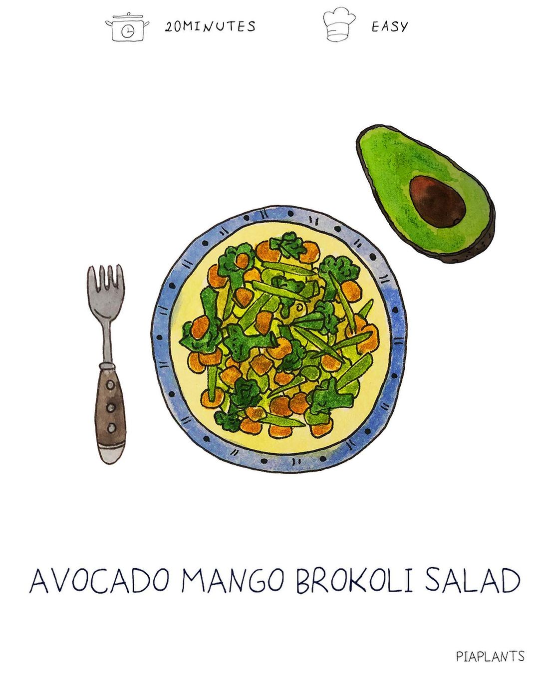 Avocado Mango Brokoli Salad