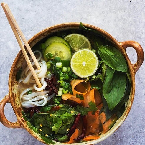 Vegan Pho with Tofu and Spices