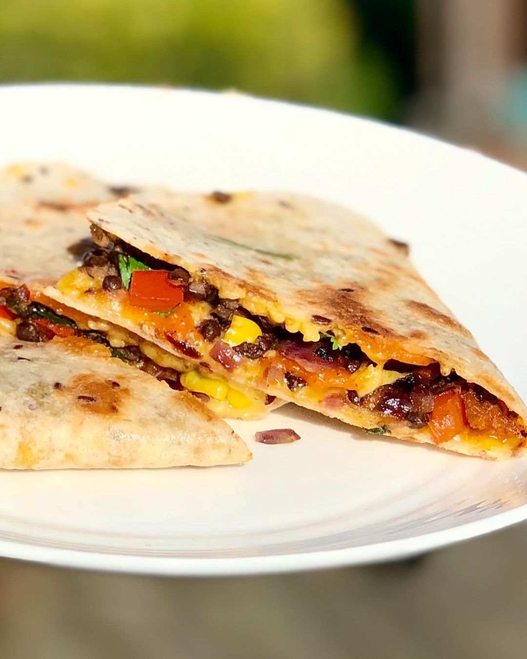 Hearty Vegan Lentil and Vegetable Quesadilla