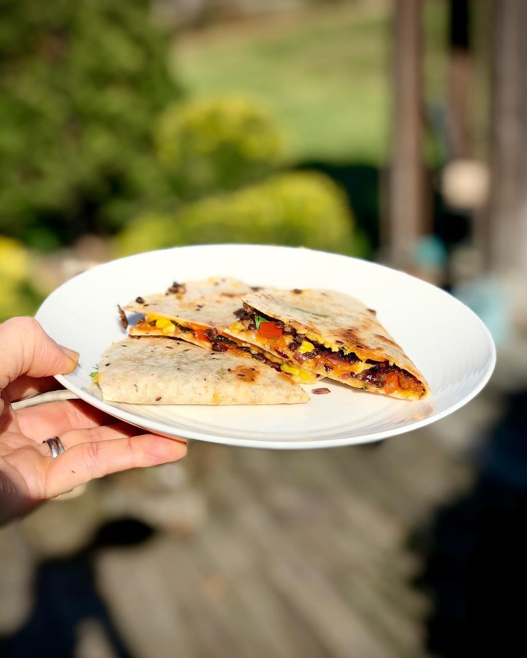 Hearty Vegan Lentil and Vegetable Quesadilla