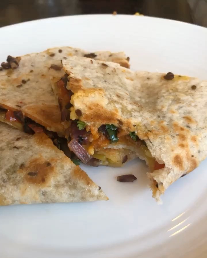 Hearty Vegan Lentil and Vegetable Quesadilla