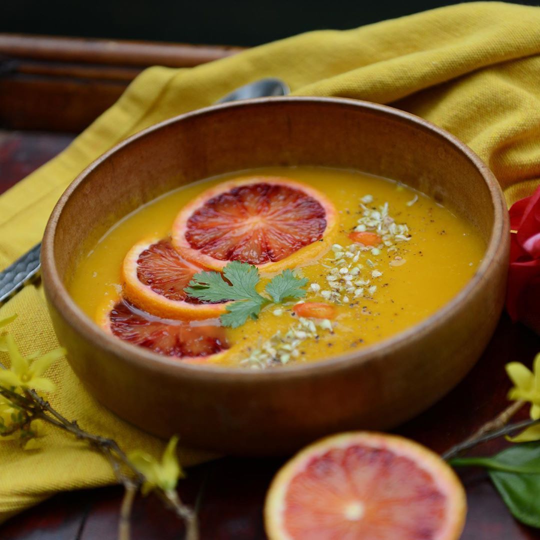 Sweet Potato and Carrot Soup with Turmeric and Ginger