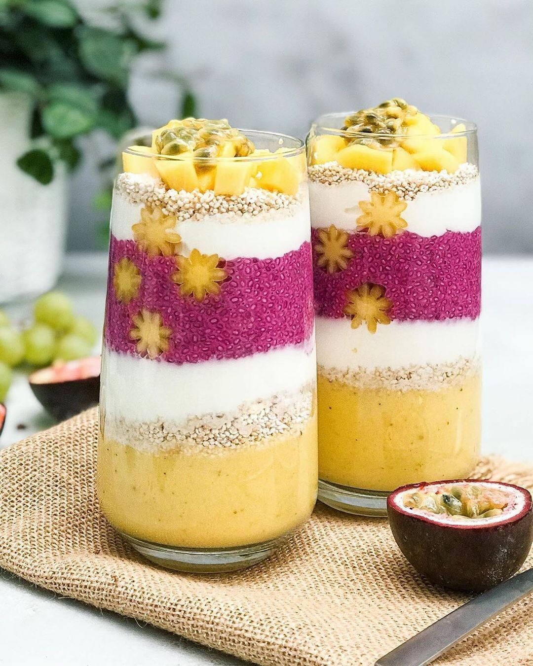 Mango Lassi and Chia Pudding Parfait