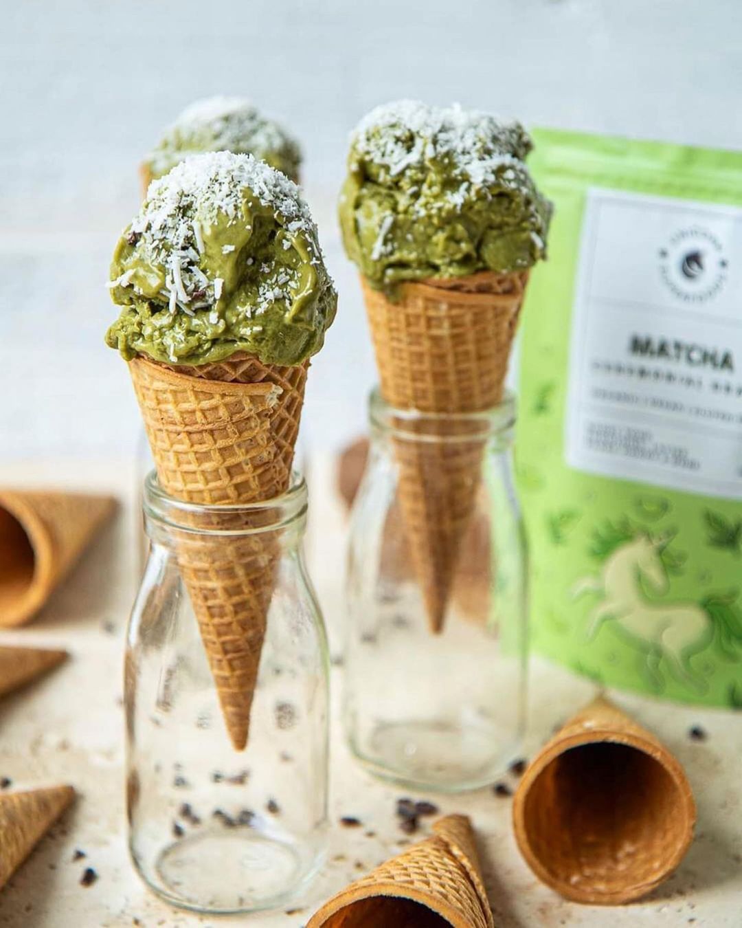 Homemade Matcha Green Tea Ice Cream