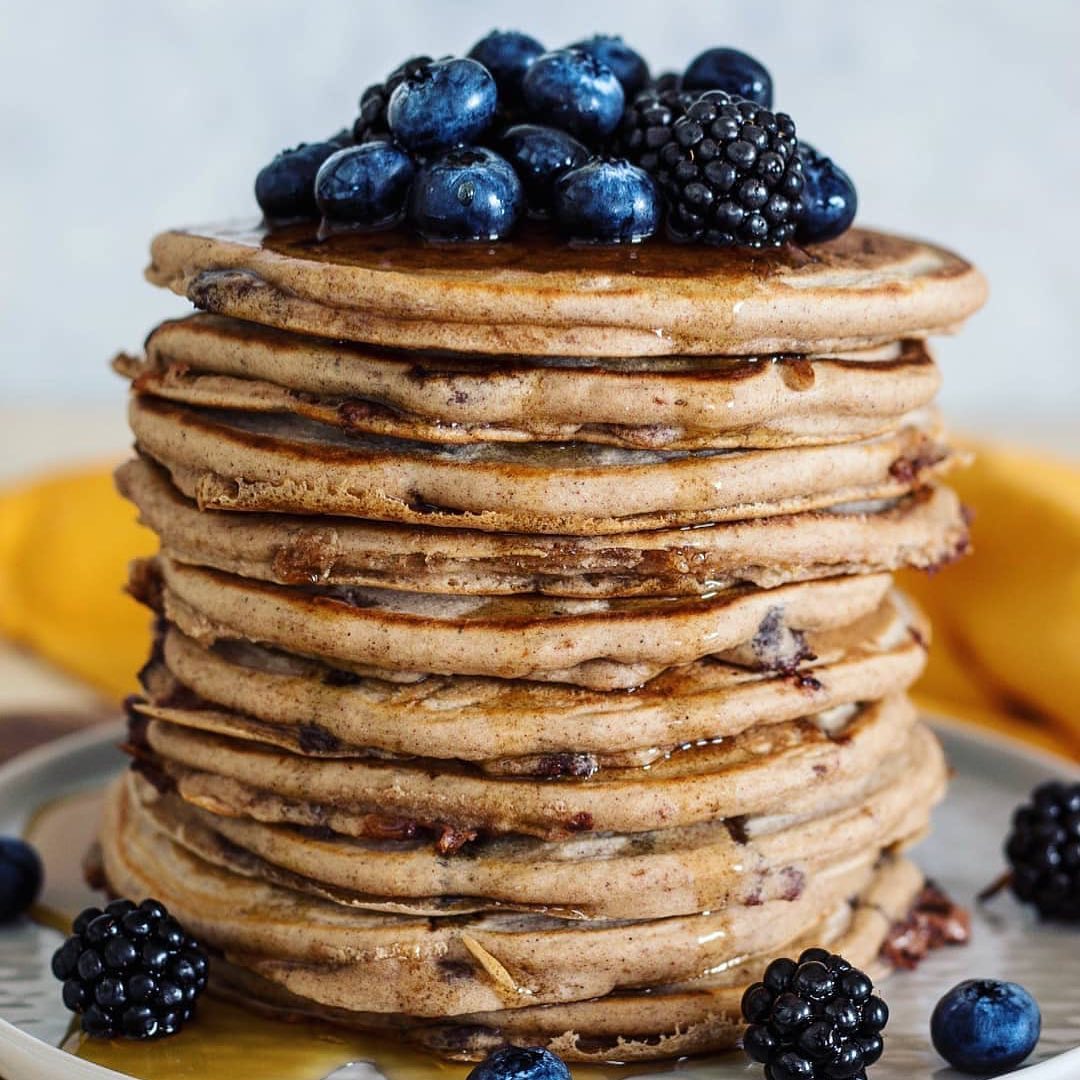 Vegan Cinnamon Chocolate Chip Pancakes
