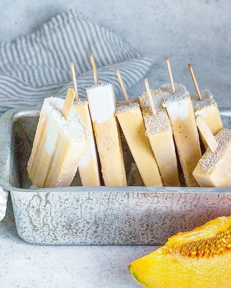 Homemade Muskmelon Popsicles for Summer Treat