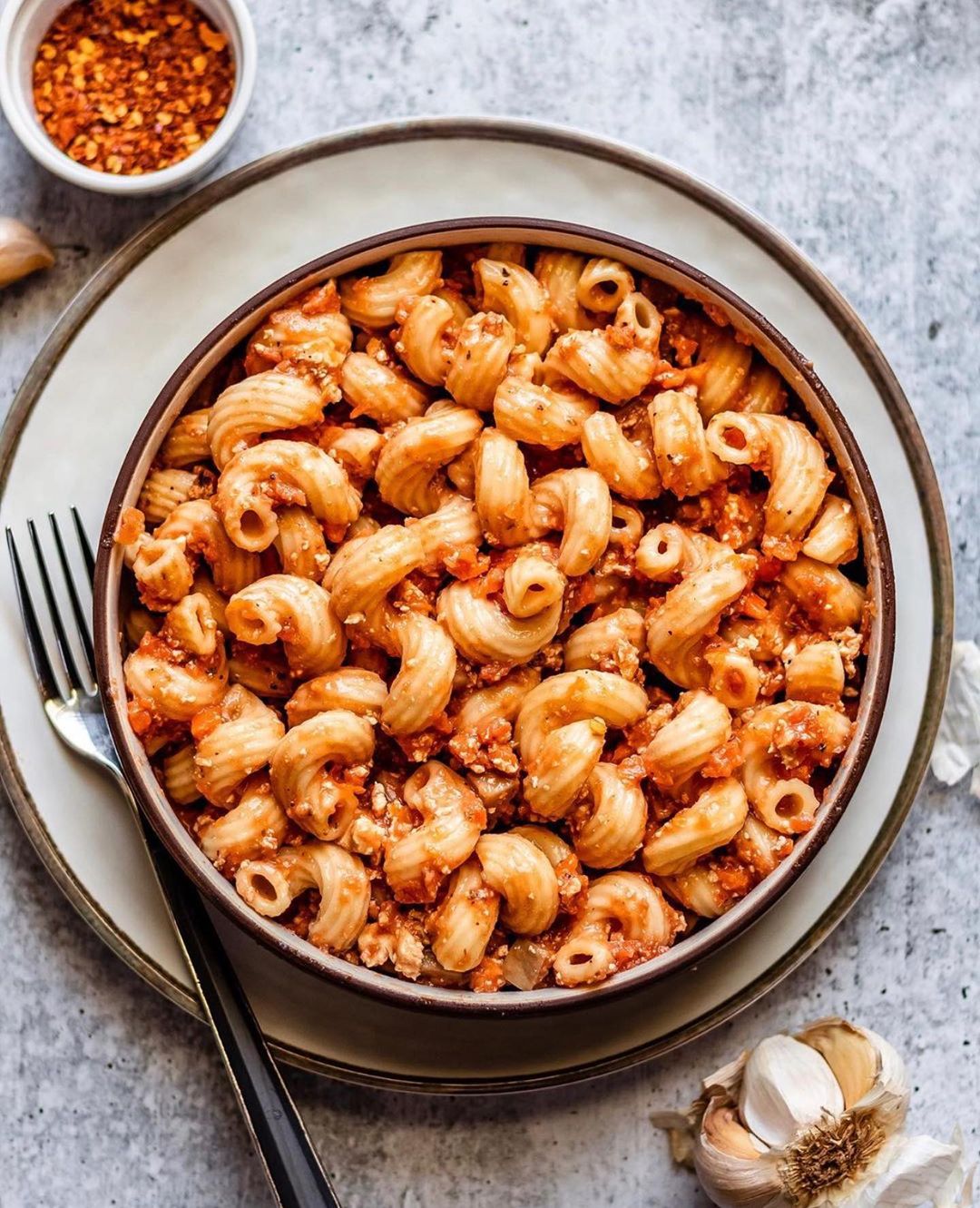Simple Vegan Tofu Bolognese Pasta Dish