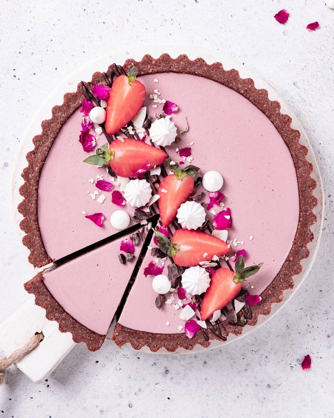 Chocolate Strawberry Cardamom Tart