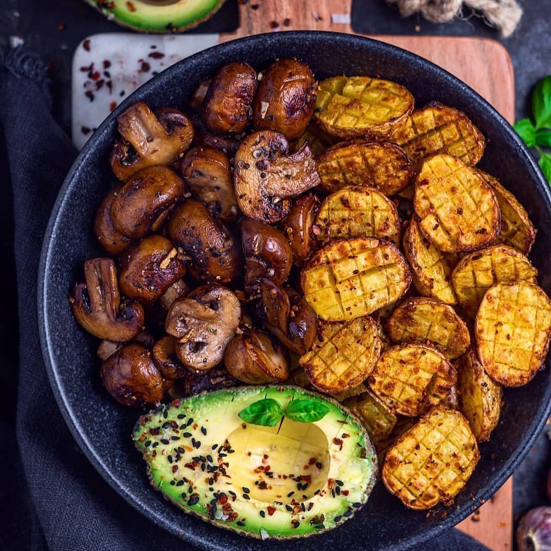 Crispy Roasted Potatoes and Mushrooms