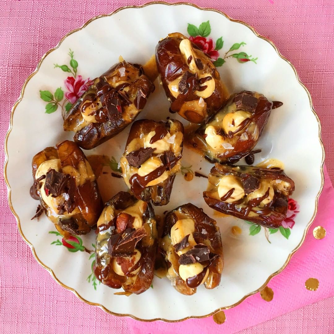 Filled Dates with Nut Butter and Chocolate