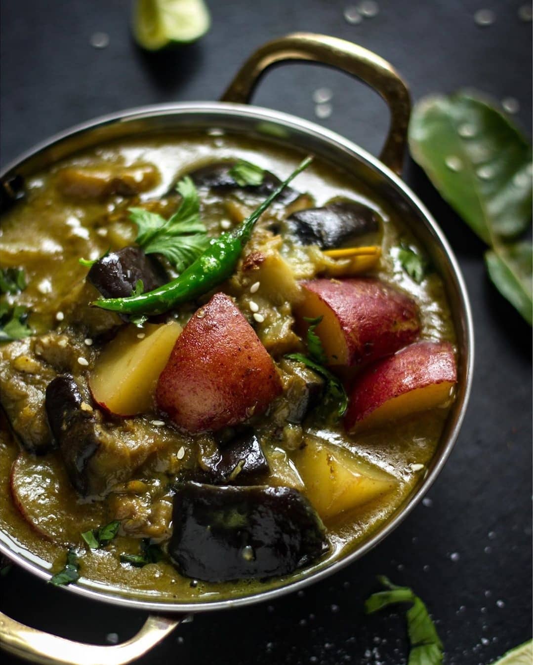 Potato and Eggplant Curry with Sesame and Tamarind