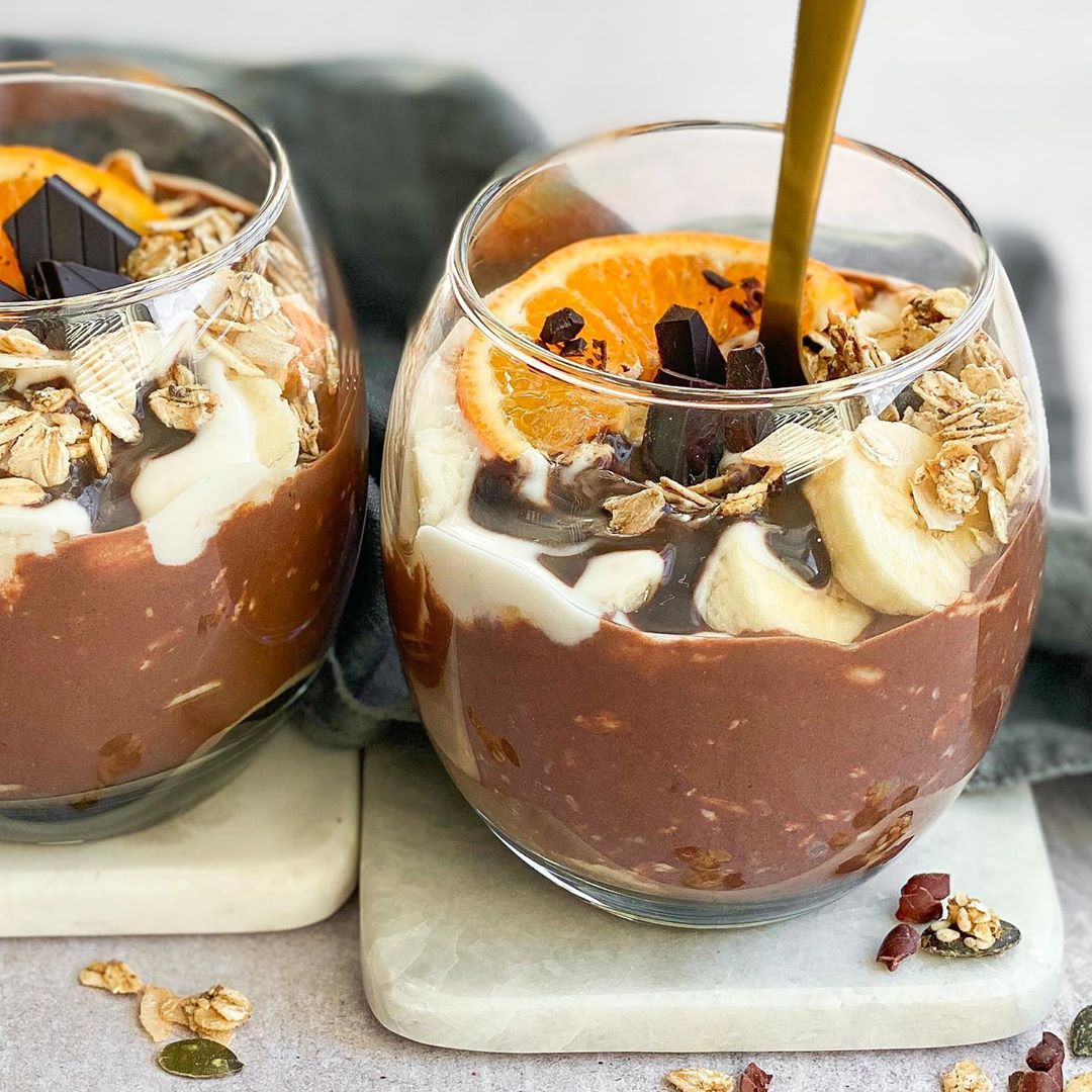 Chocolate Orange Overnight Oats with Granola