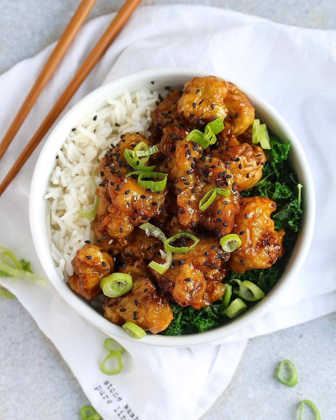 Vegan Crispy Sesame Cauliflower with Ginger Sauce