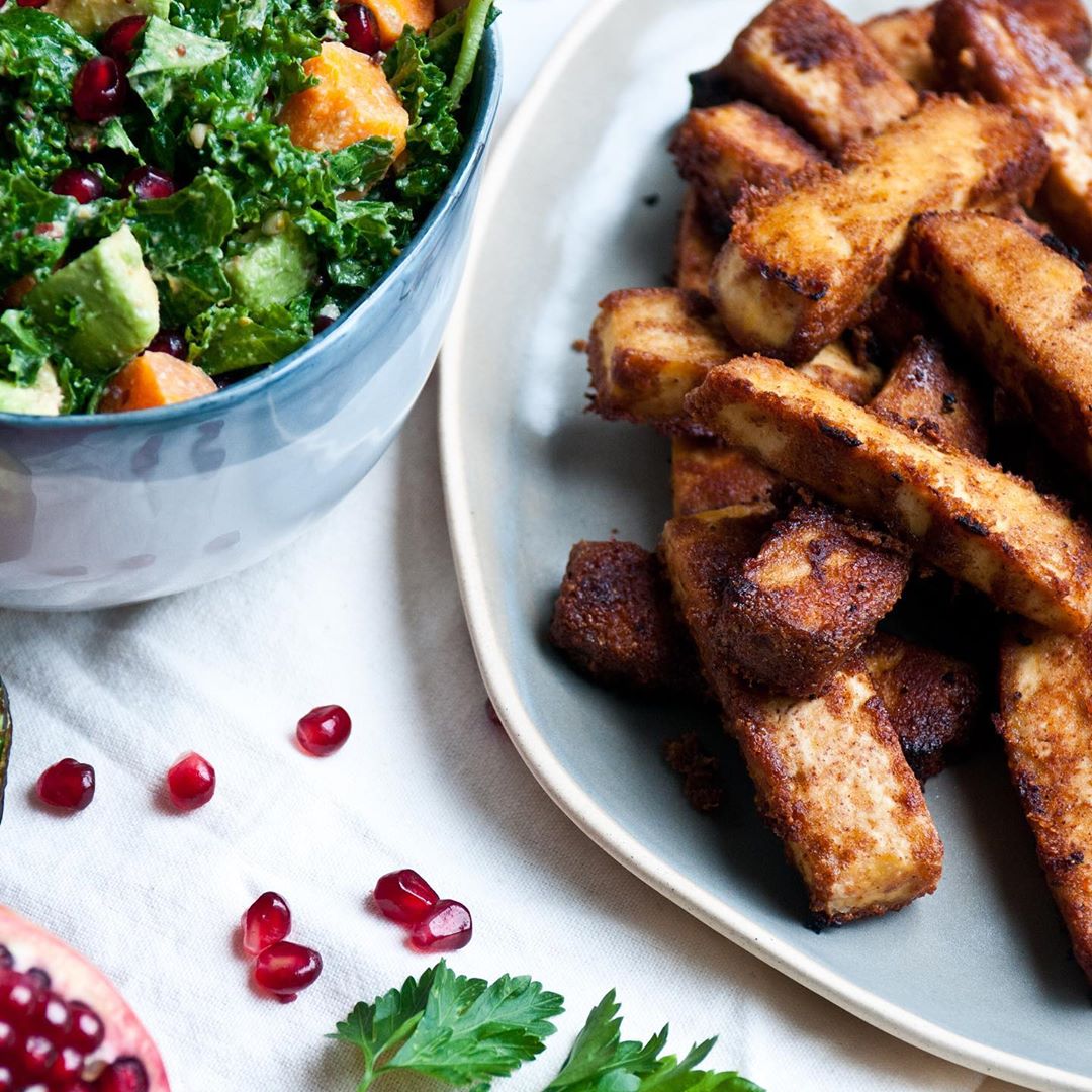 Pomegranate and Kale Salad with Peanut Butter Dressing