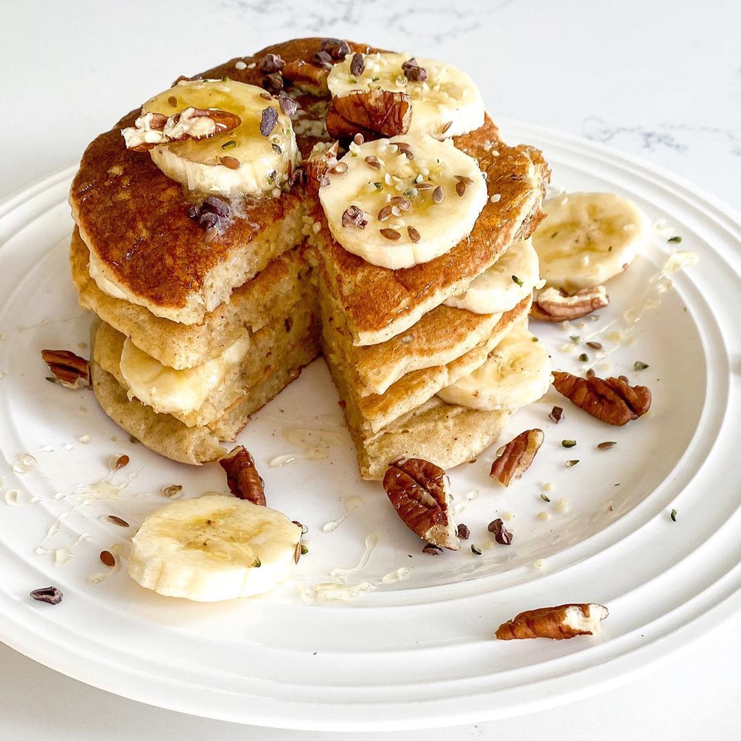 Gluten-Free Vegan Banana Nut Pancakes