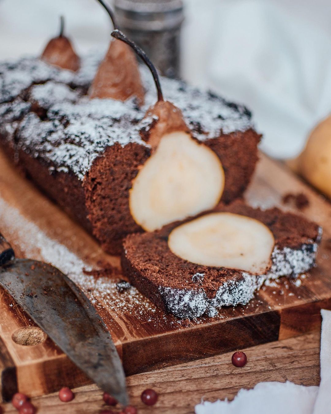 Vegan Chocolate Cake with Pears