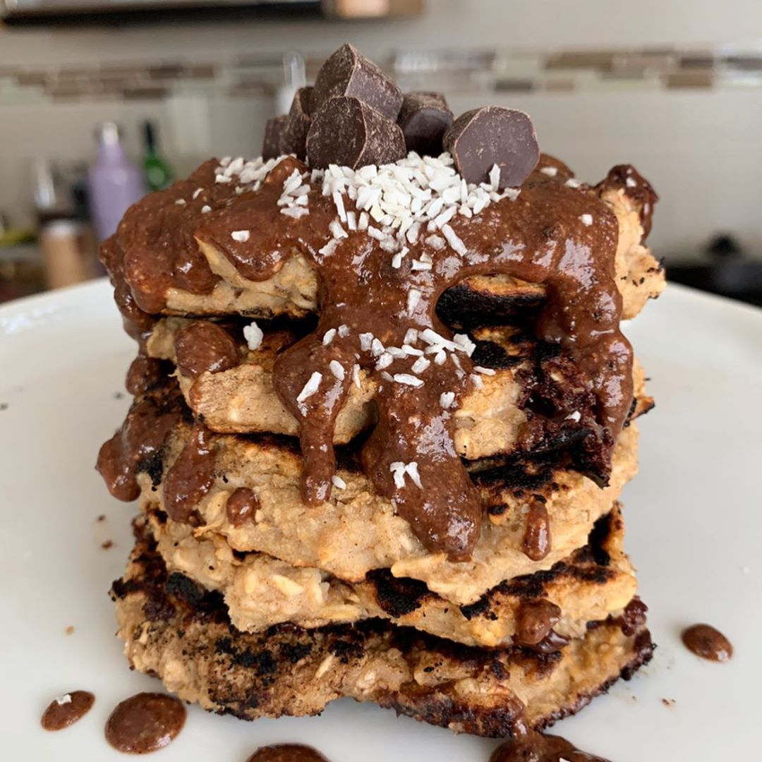 Peanut Butter Chocolate Blender Pancakes