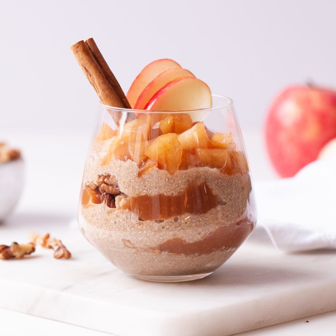 Stewed Pink Lady Apple Chia Pudding