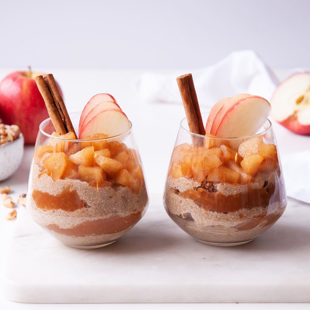 Stewed Pink Lady Apple Chia Pudding