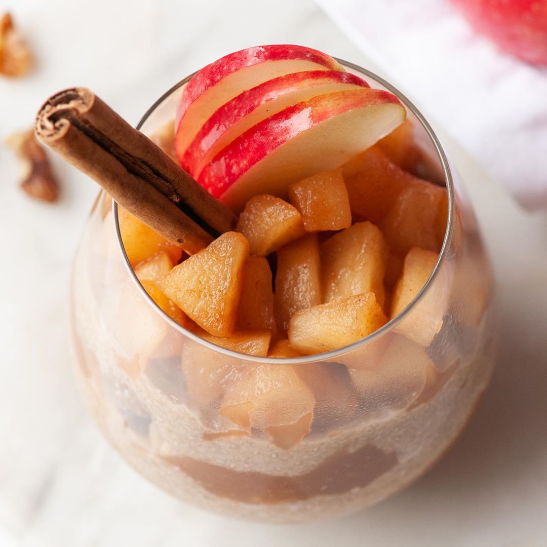 Stewed Pink Lady Apple Chia Pudding