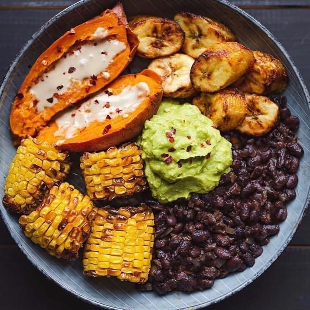 Big Bowl of Nourishment with Beans and Sweet Potato