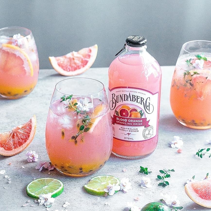 Passionfruit Thyme Blood Orange Mocktail