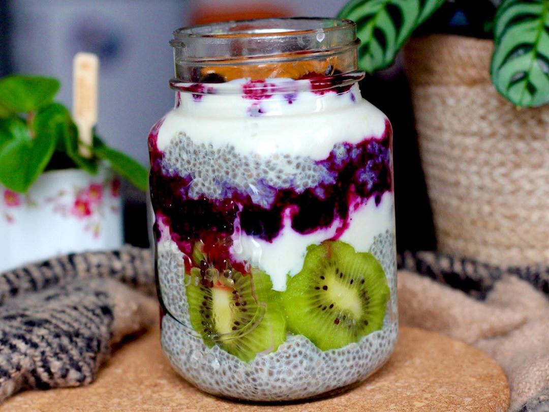 Easy Chia Pudding with Berries and Coconut Yoghurt