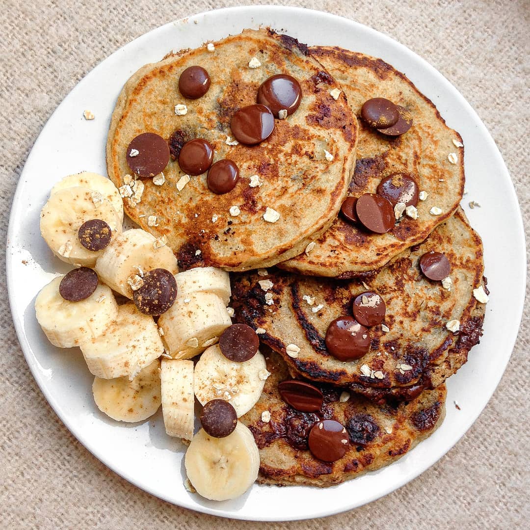 Chocolate Chip Banana Bread Pancakes