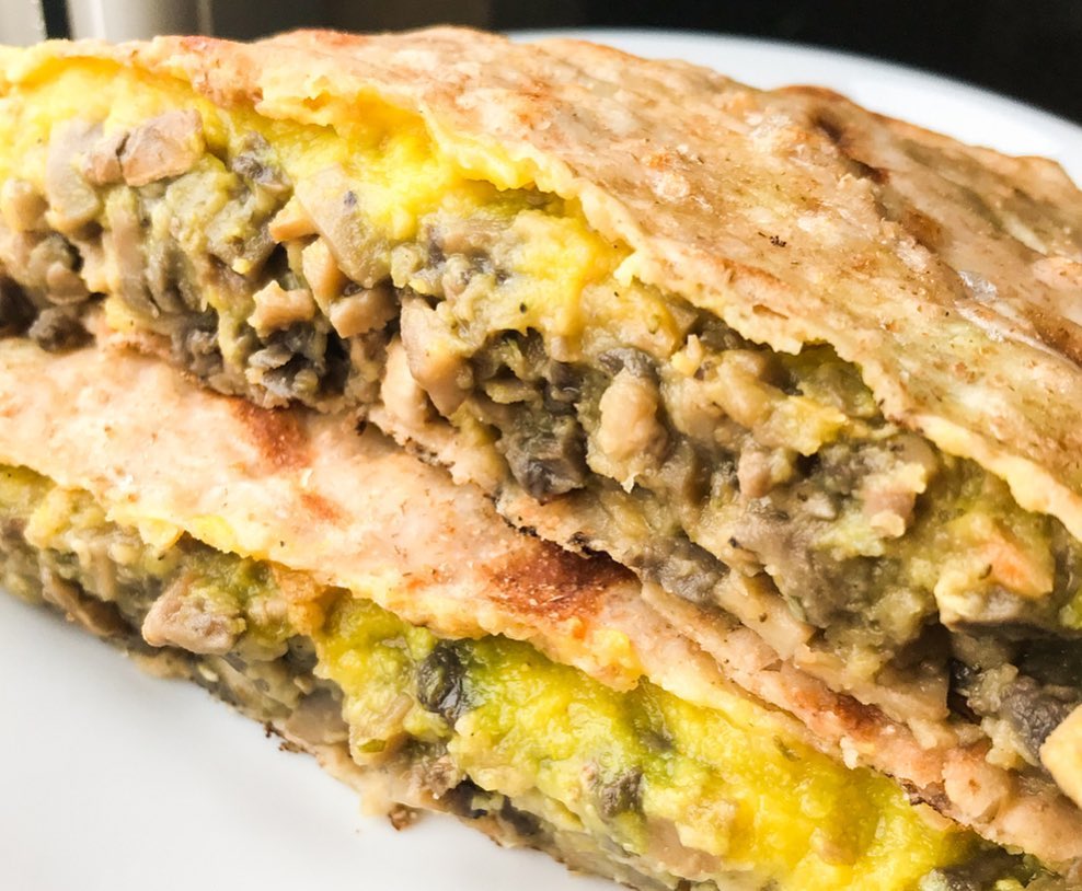 Vegan Cheese Mushroom Quesadillas