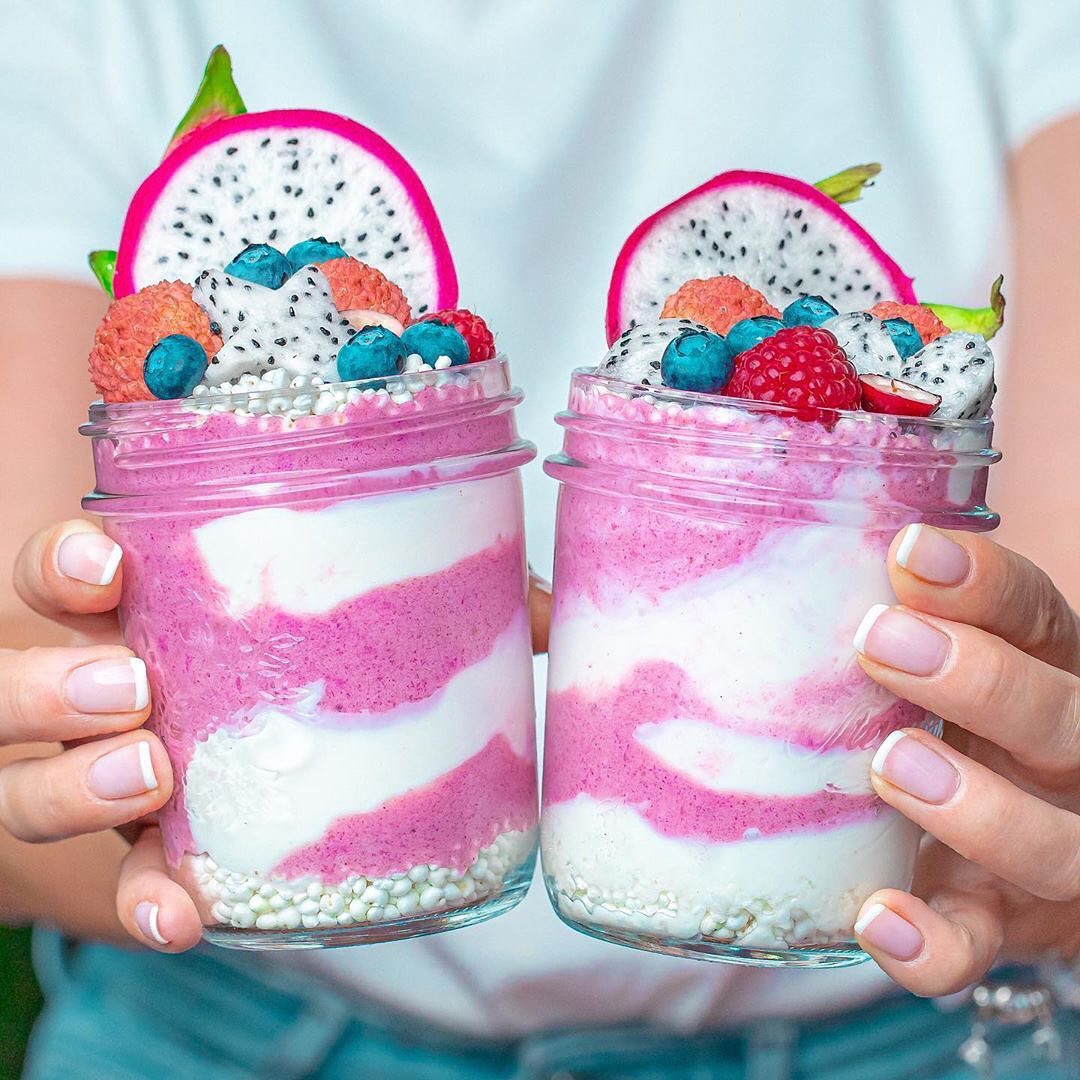 Pink Dreamy Smoothies with Pitaya Powder