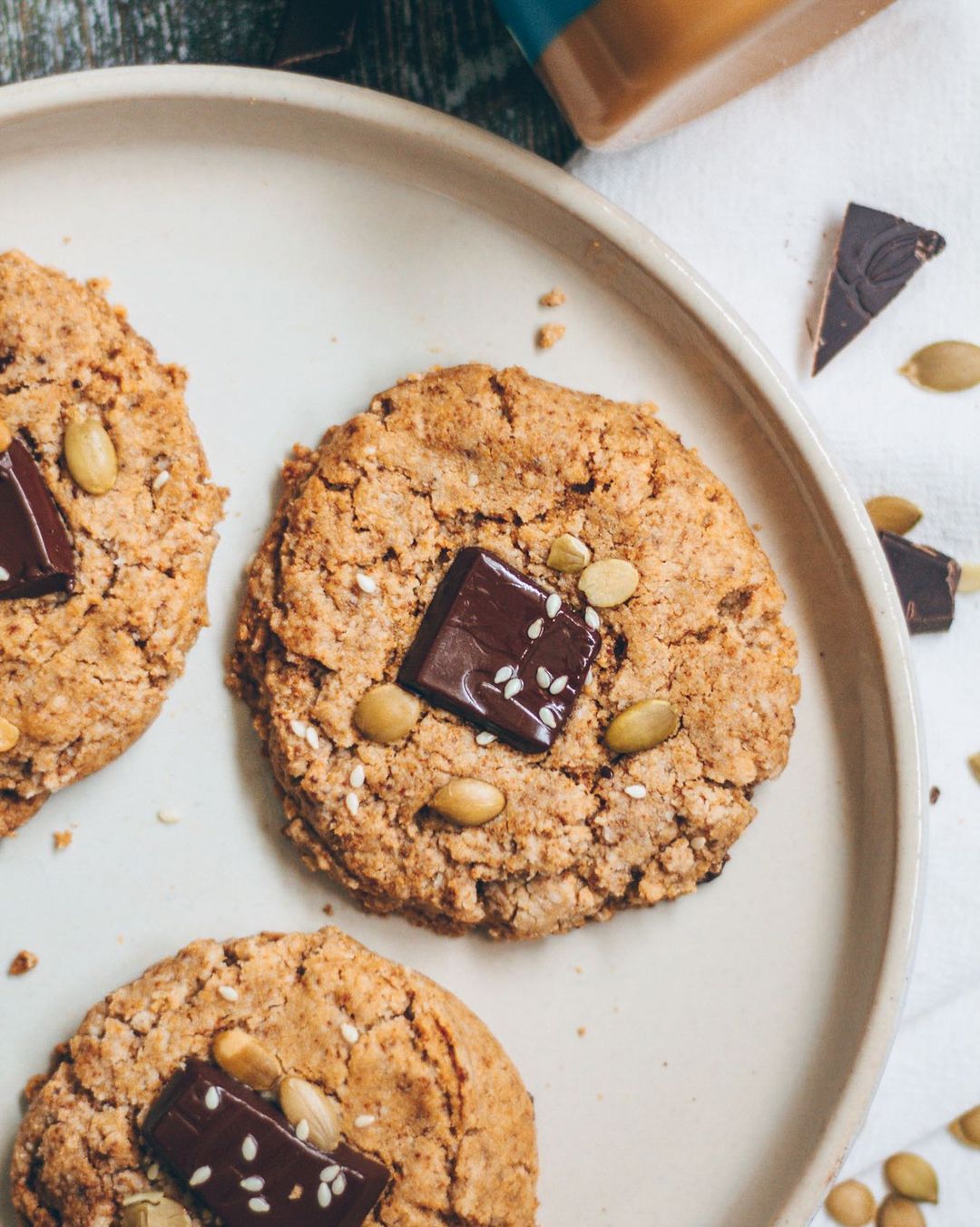 chewy chocolate almond butter cookies