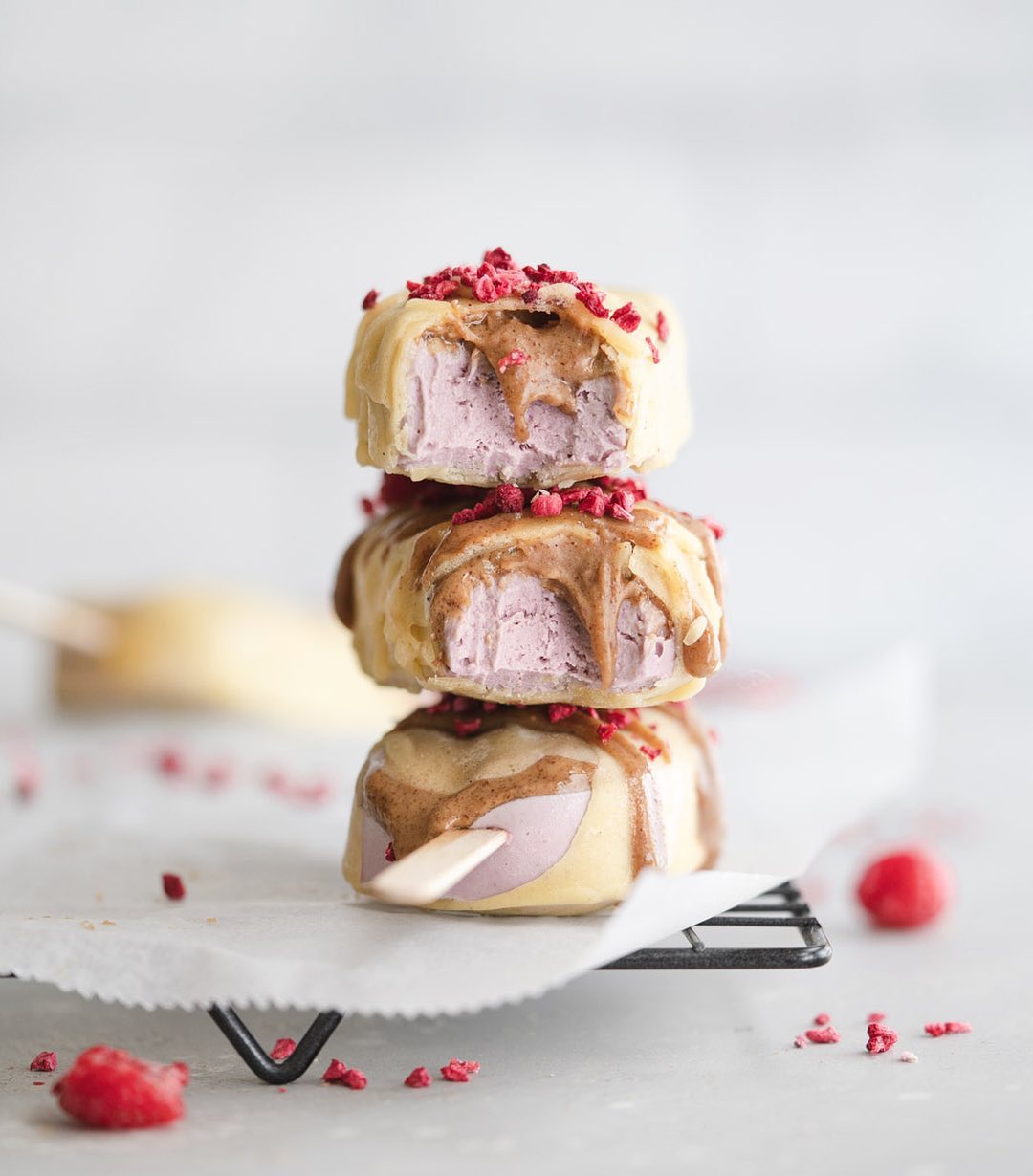 Vegan Raspberry Almond Butter Magums