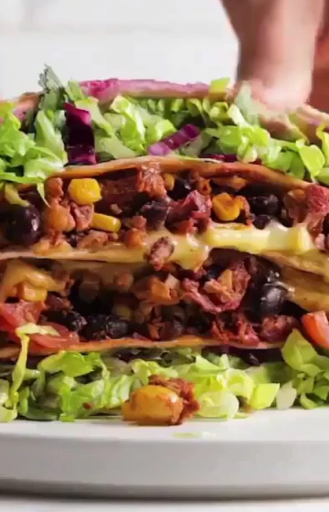 Vegan Crunchwrap with Mexican Flavors and Toppings