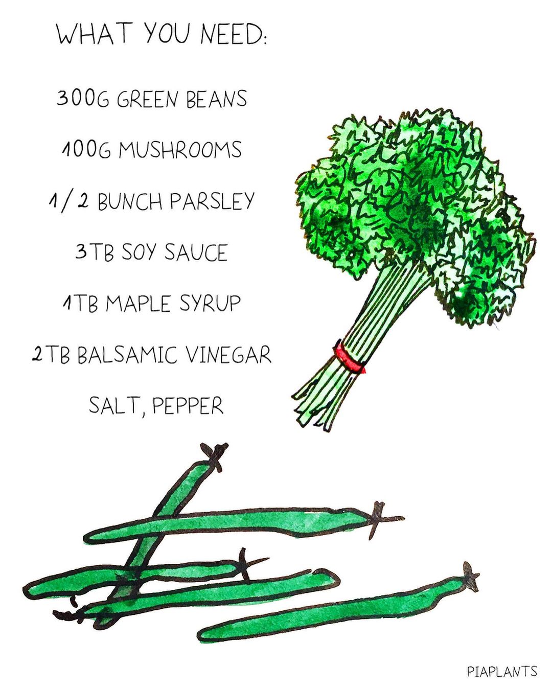Simple Green Beans with Mushrooms and Herbs