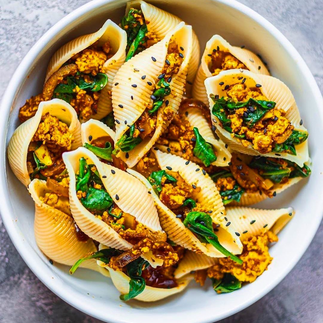 Stuffed Tofu Scramble Shells