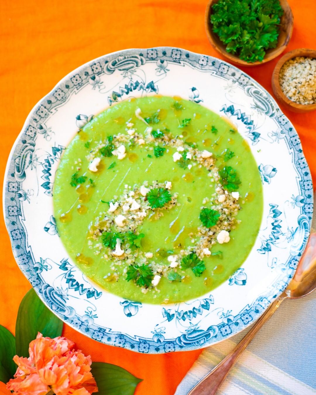 5-Ingredient Cauliflower and Green Pea Soup